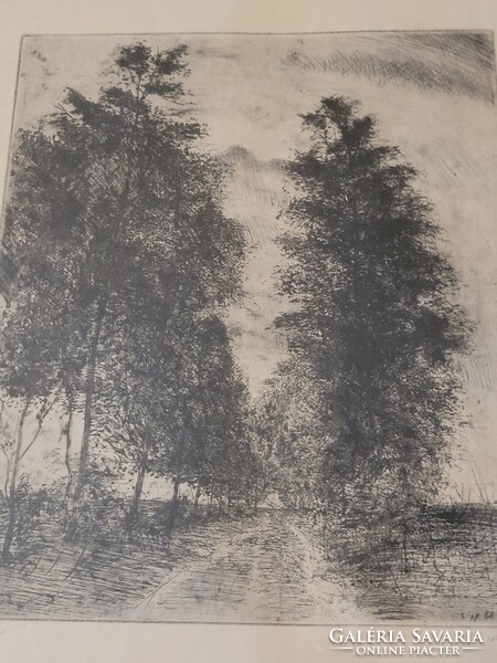 Gyula László (1910-1998): Acacia road is a rare etching