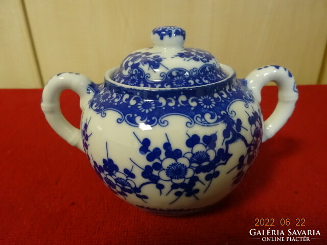 Japán porcelán, cseresznyevirágos cukortartó, magassága 9 cm. Vanneki! Jókai.