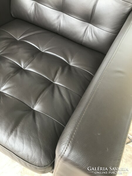 Eredeti marhabőr fotel sötétbarna 90 cm
