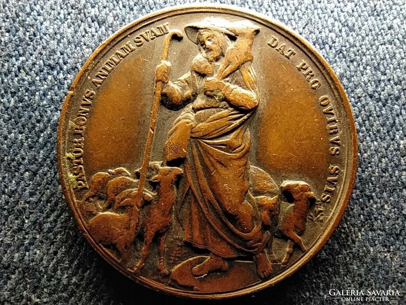 Vatikán XIII. Leo pápa medál A jó pásztor élelét adja juhaiért  (id60652)
