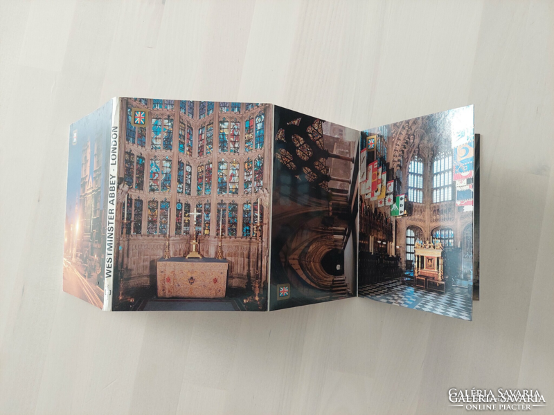 London, Westminster Abbey retró leporelló képeslap, 10 lap