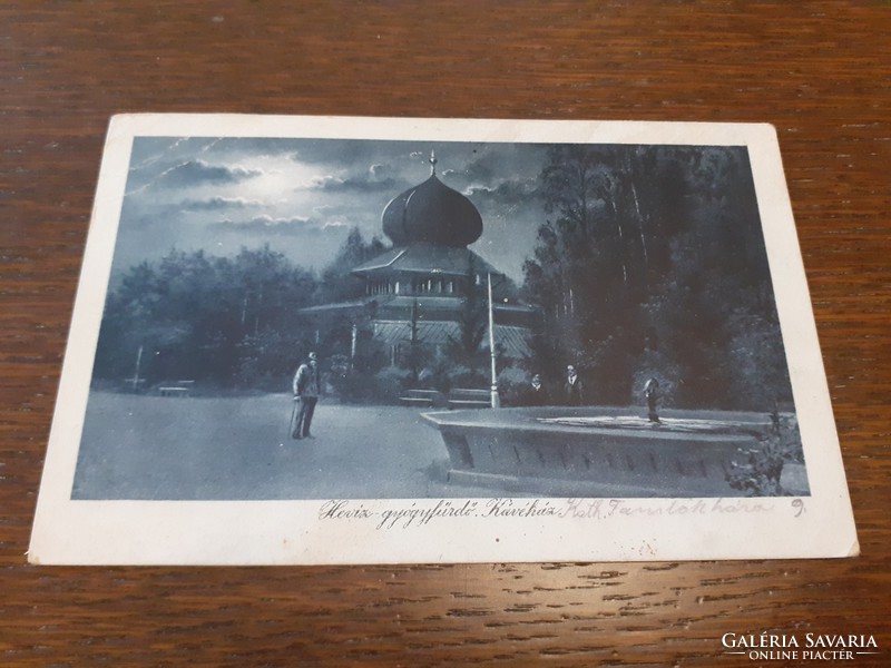 Régi képeslap 1930 Hévíz gyógyfürdő Kávéház levelezőlap