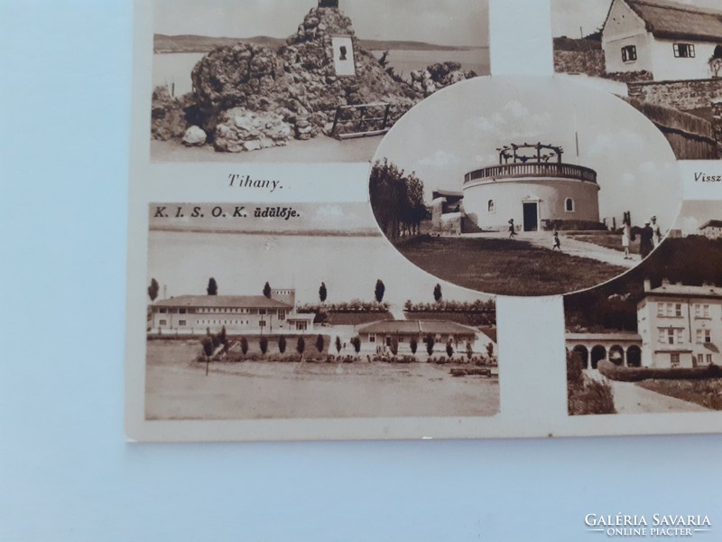 Régi képeslap 1942 Tihany Néprajzi múzeum Visszhang-tororny balatoni fotó levelezőlap