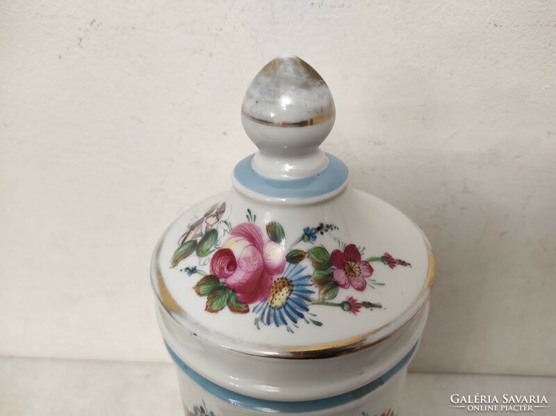 Antique pharmacy jar painted with white porcelain inscription medicine pharmacy medical device 196 5665