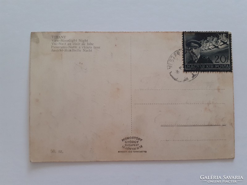 Régi képeslap Tihany látképe balatoni fotó levelezőlap