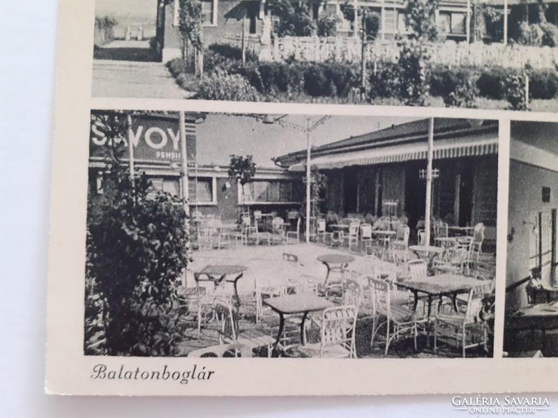 Old postcard 1942 Balatonboglár savoy hotel and pension Balaton photo postcard