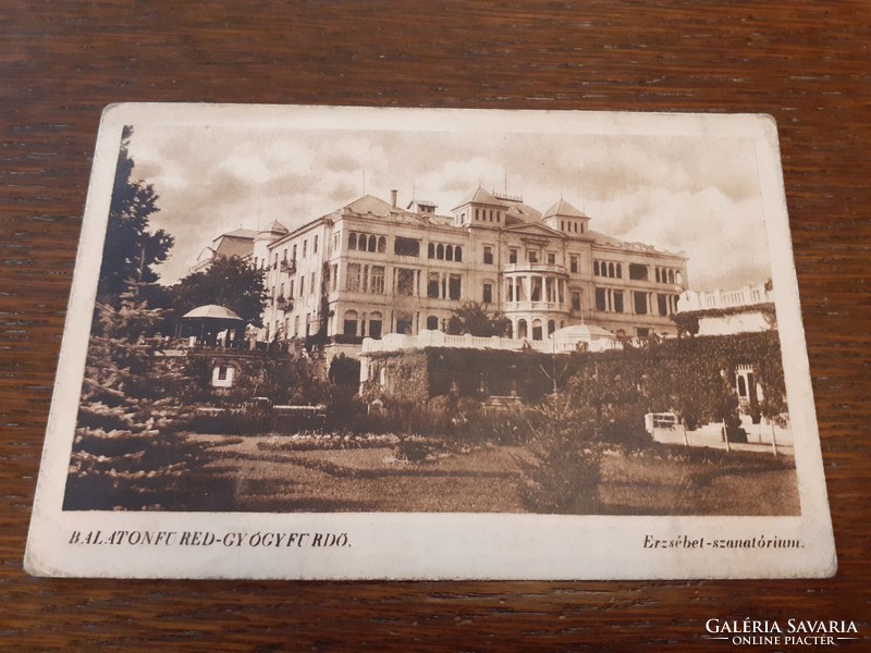 Régi képeslap Balatonfüred gyógyfürdő Erzsébet szanatórium levelezőlap