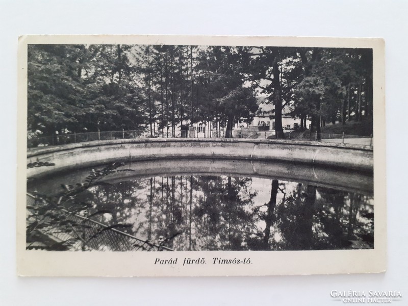 Régi képeslap 1940 Parád fürdő Timsós tó fotó levelezőlap