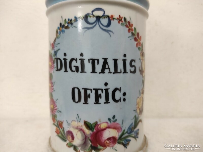 Antique pharmacy jar painted with white porcelain inscription medicine pharmacy medical device 196 5665