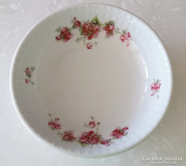 Régi vintage rózsás vastagfalú porcelán tál 25.5 cm