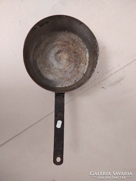 Antique tinned kitchen utensil with copper pan with handle and iron handle 417 5674