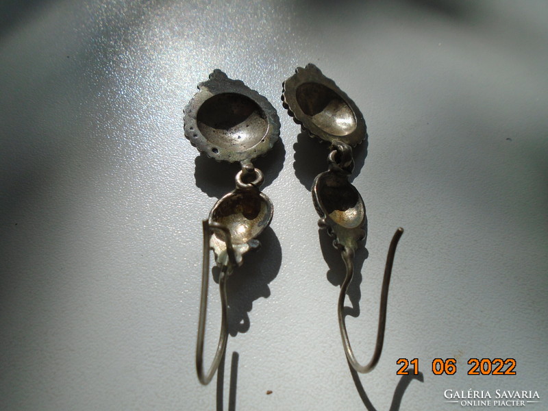 Antique oxidized silver plated textured tribal earrings with twisted cone shape