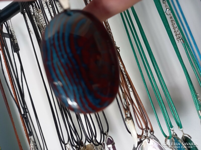 Unique special dragon blood agate pendant on leather chain