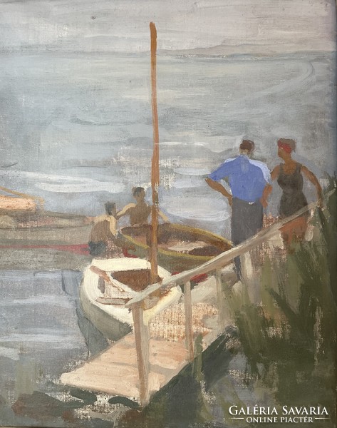 Original 70x90cm oil painting by József Csáki-maronyák (1910-2002)