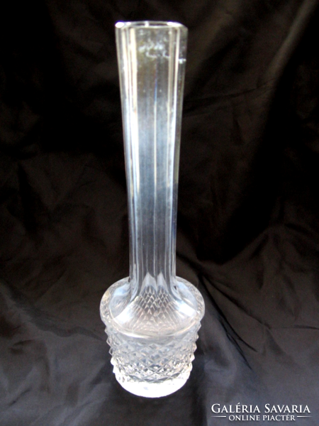 Art deco crystal fiber vase