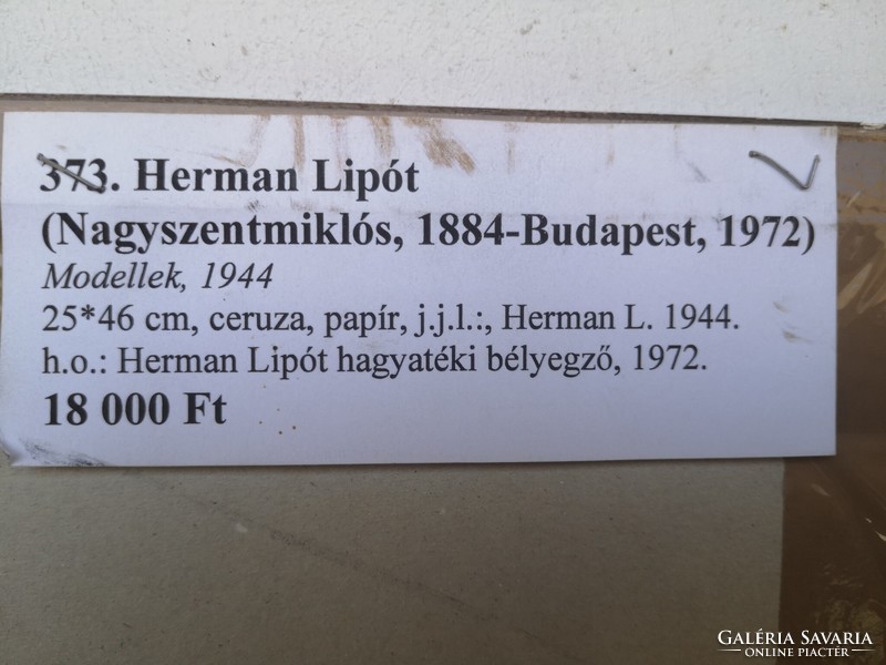 Herman Lipót (1884 - 1972) Modellek 1944 grafika Eredeti Garanciával!.