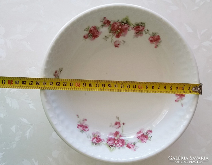 Old vintage rosy thick-walled porcelain bowl 25.5 Cm