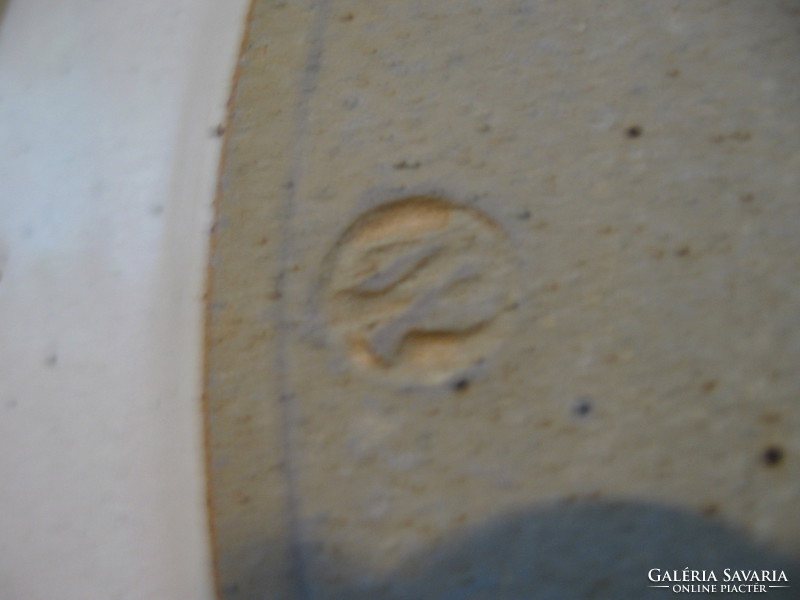 3 pcs marked studio ceramic stoneware decorative plate in one