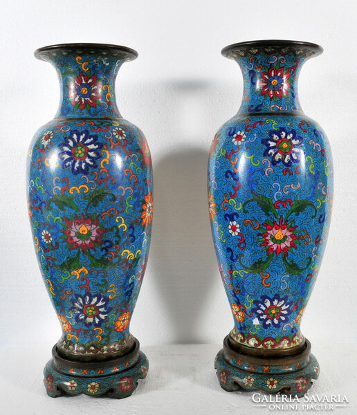 Antik Kinai rekeszzománc váza pár,