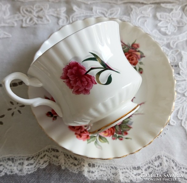 Royal stafford carnation tea cup royal albert saucer