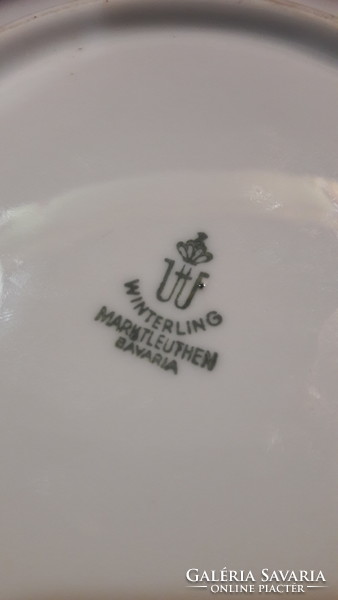 Árnyképes, jelenetes porcelán tányér, kínáló tál (L2405)