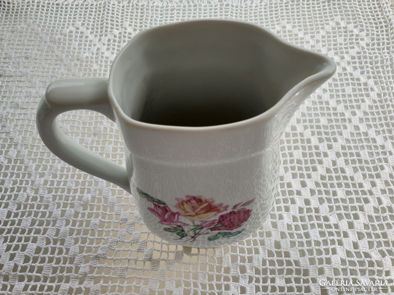 Old drasche budapest porcelain rose jug vintage pouring rose pattern water jug