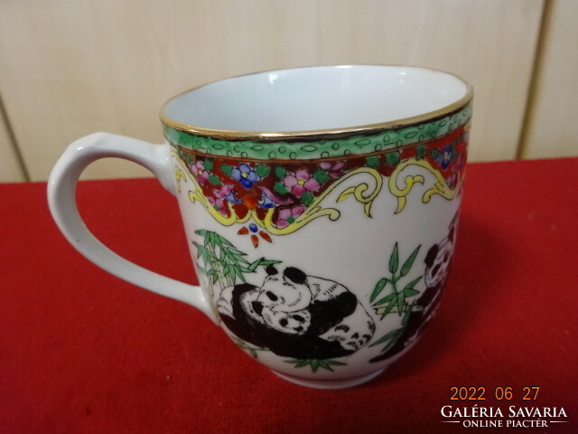 Chinese porcelain cup, antique, hand-painted, panda teddy bear. He has! Jókai.