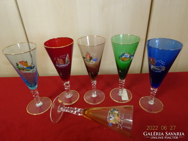 Colorful Italian glass cocktail glass, s. Marino sights. Six in one. He has! Jókai.
