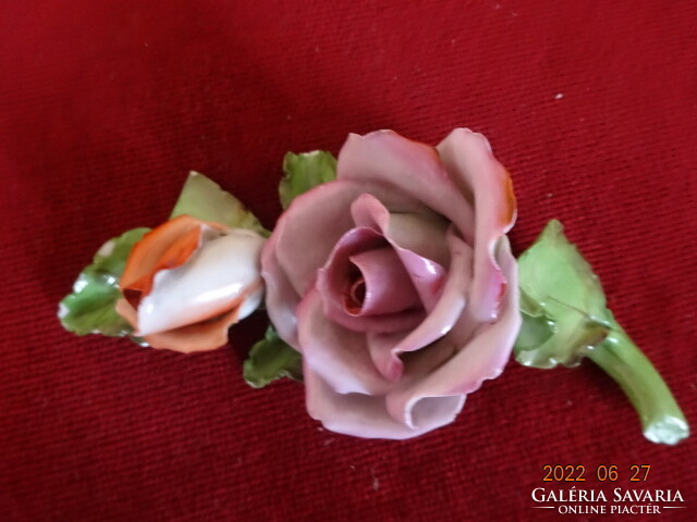 Herend porcelain rose, length 14 cm. He has! Jókai.