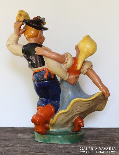 Táncoló pár - Nagy méretű art deco Komlós-figura