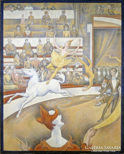 Seurat - Lovasbemutató a cirkuszban - vakrámás vászon reprint