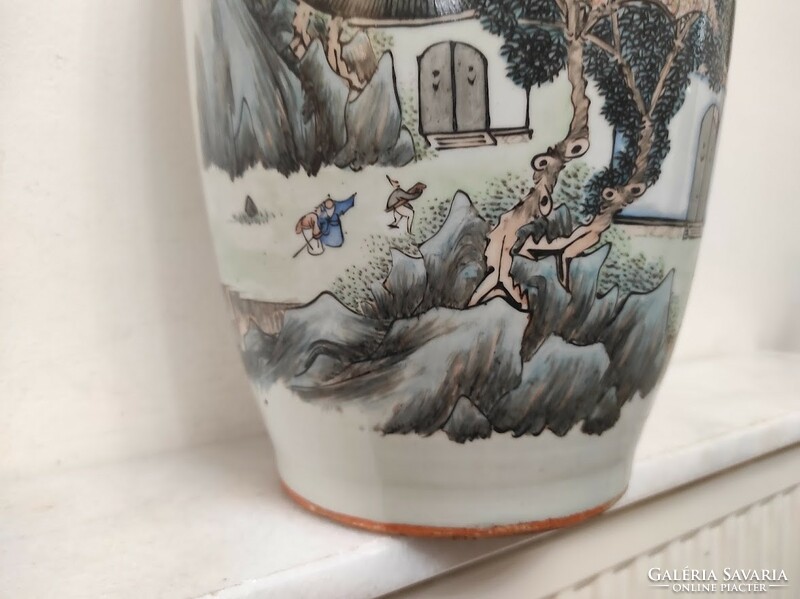 Antik kínai porcelán nagy festett csata harci jelenetes sokalakos váza 813 5644