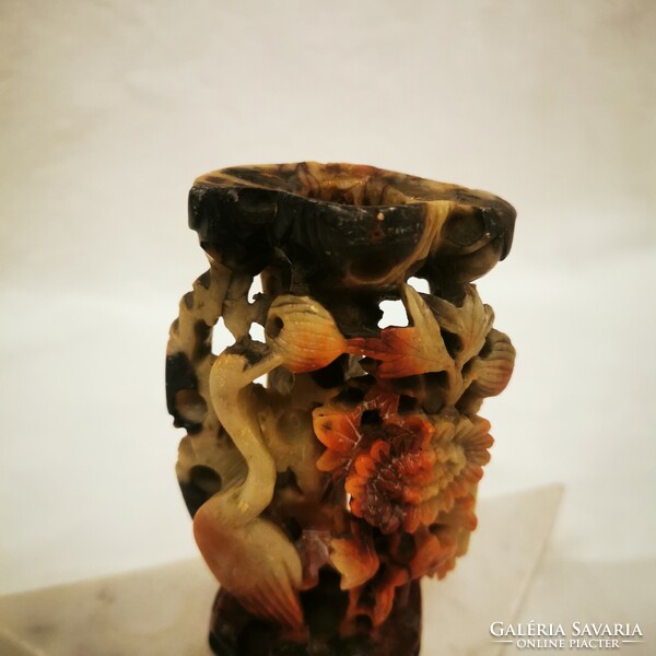 Oriental Chinese Japanese ornament carved pumice mineral exotic ornament