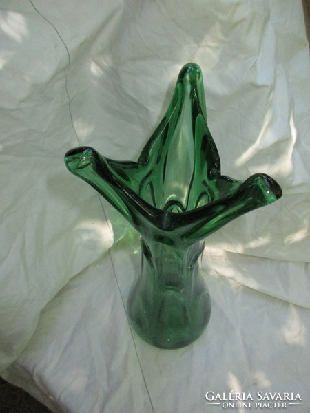 Régi kézműves üveg váza