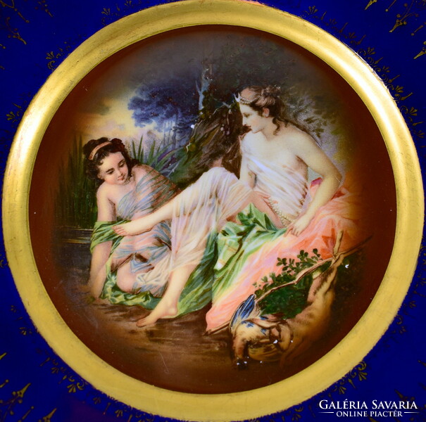 Xix. No. End romantic scene carlsbad czech porcelain ornament bowl!