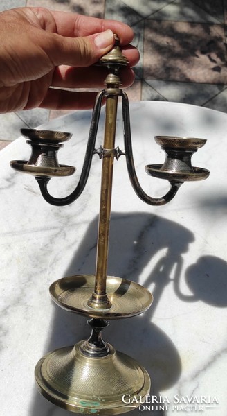 Antique special table lamp - candle holder, adjustable height. Art Nouveau rarity