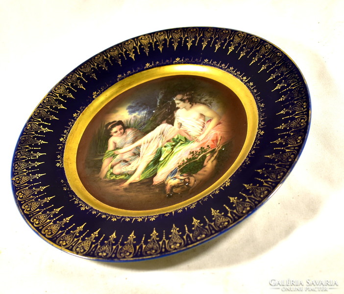 Xix. No. End romantic scene carlsbad czech porcelain ornament bowl!