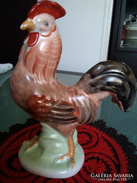 Old Aquincum porcelain rooster with beautiful hand painting!