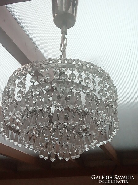 Special antique crystal chandelier with silver-colored fittings