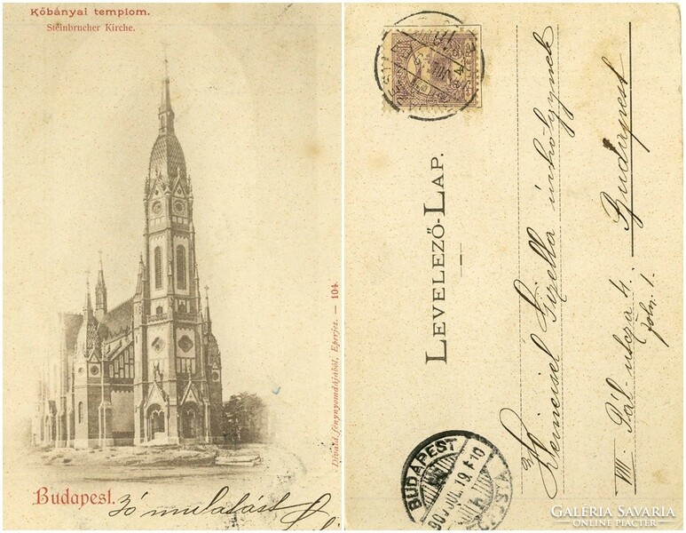 Régi képeslap - Budapest Kőbányai templom