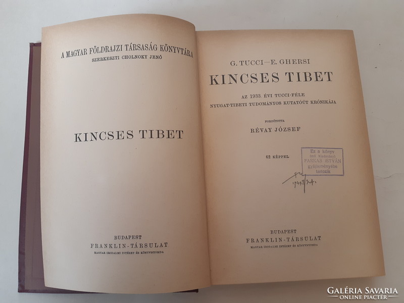 Tucci - ghersi: treasured Tibet, the library of the Hungarian Geographical Society