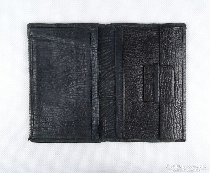 1J585 antique black leather briefcase wallet