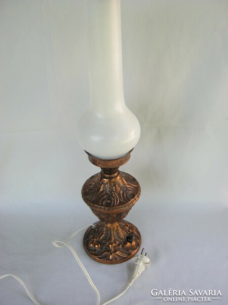 Retro ... Table lamp with decorative metal base, kerosene lamp shape, large size 48 cm