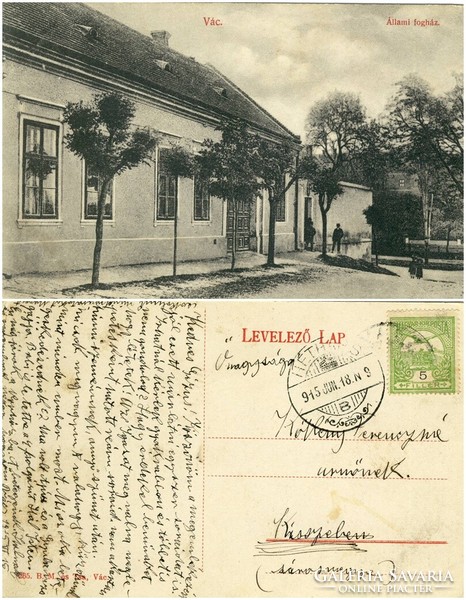 Old postcard - Vác state prison 1915