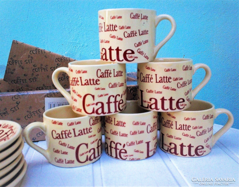 Porcelán kávés készlet, 12 db-os Caffé latte eredeti dobozában