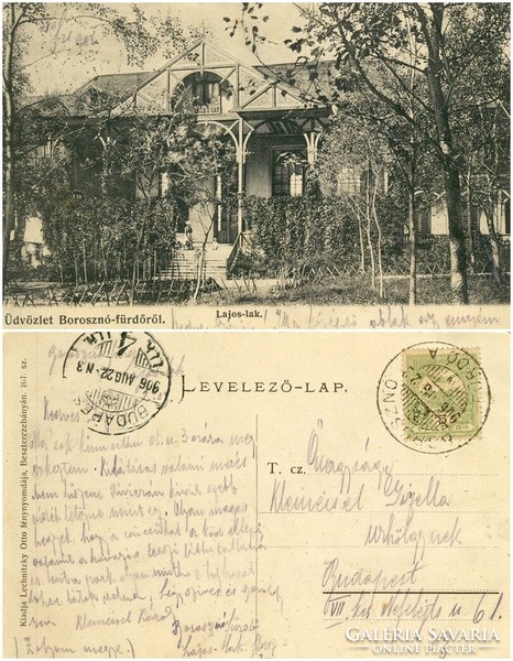 Régi képeslap - Borosznó-fürdő Lajos-lak