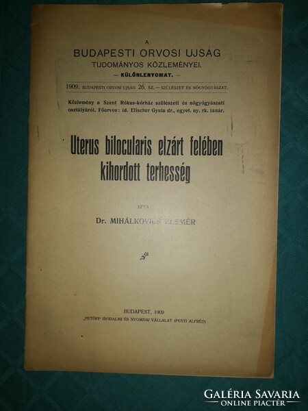 Scientific notices of the Budapest medical newspaper 1909 uterus biocularis ....