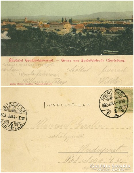 Régi képeslap - Gyulafehérvár 1902