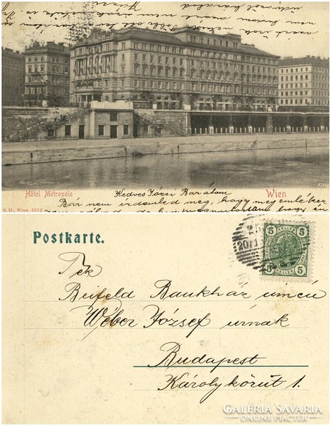Old postcard - Vienna Hotel Metropole