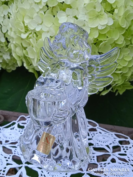 Crystal candle holder angel angel